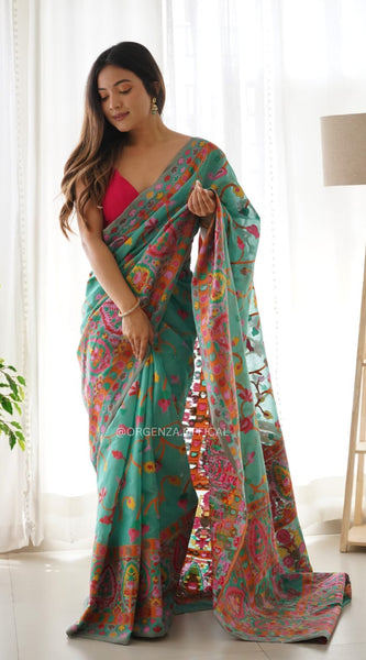 Banarasi Silk Saree Printed– Rich Fabric, Royal Look Rama Saree