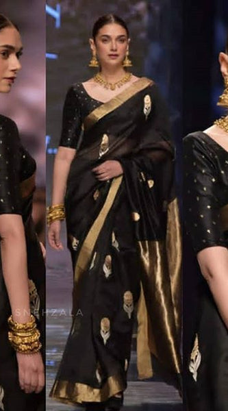 Gorgeous Lichi Silk Saree with Grand Zari Pallu