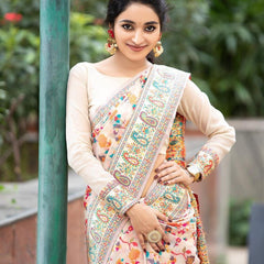 Wedding Special Banarasi Silk Saree with Zari Work white