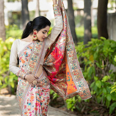 Wedding Special Banarasi Silk Saree with Zari Work white
