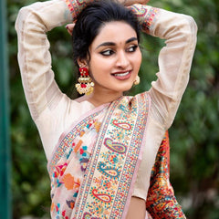 Wedding Special Banarasi Silk Saree with Zari Work white