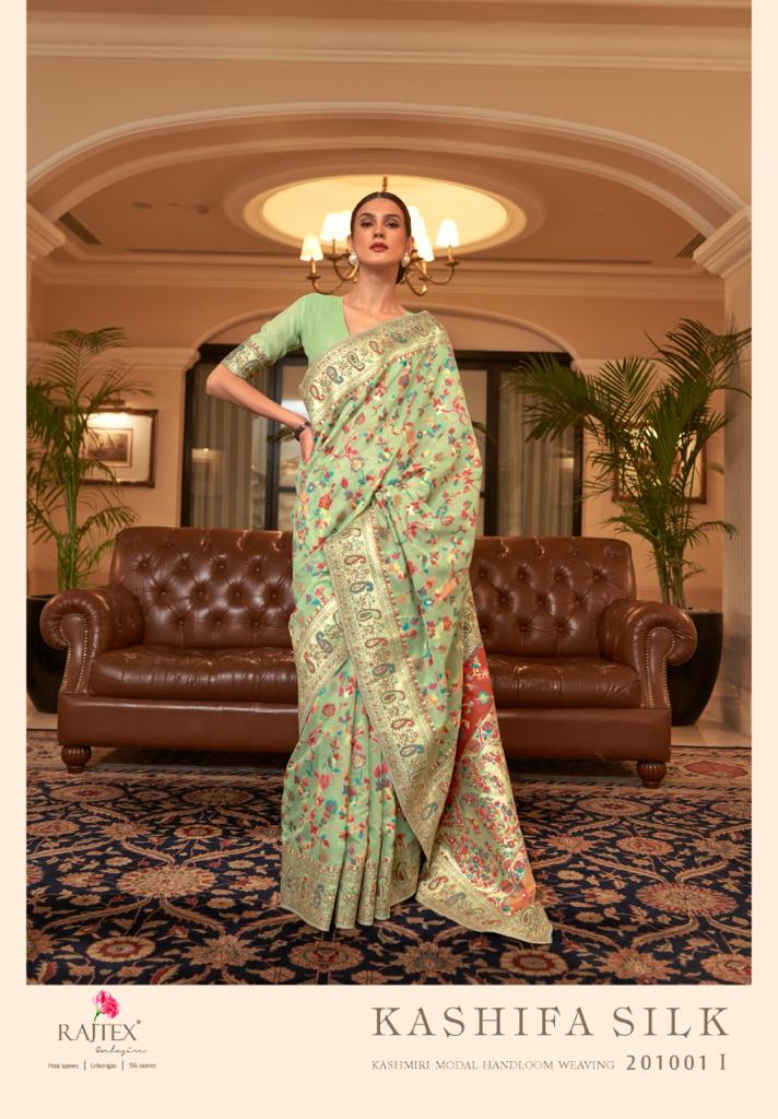 Wedding Special Banarasi Silk Saree with Zari Work Pasta Green