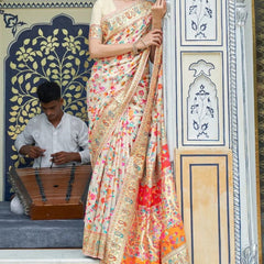 Wedding Special Banarasi Silk Saree with Zari Work white
