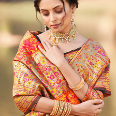 Elegant Banarasi Silk Saree with Zari Border & Pallu Black
