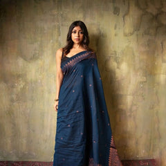 Extraordinary Blue Soft Silk Saree With Intricate Blouse Piece