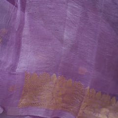 Elegant Banarasi Silk Saree with Gold Zari Embellishments Light Purple
