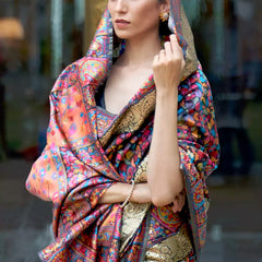 Wedding Special Banarasi Silk Saree with Zari Work Dark Blue