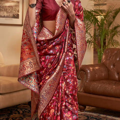 Wedding Special Banarasi Silk Saree with Zari Work Red Saree