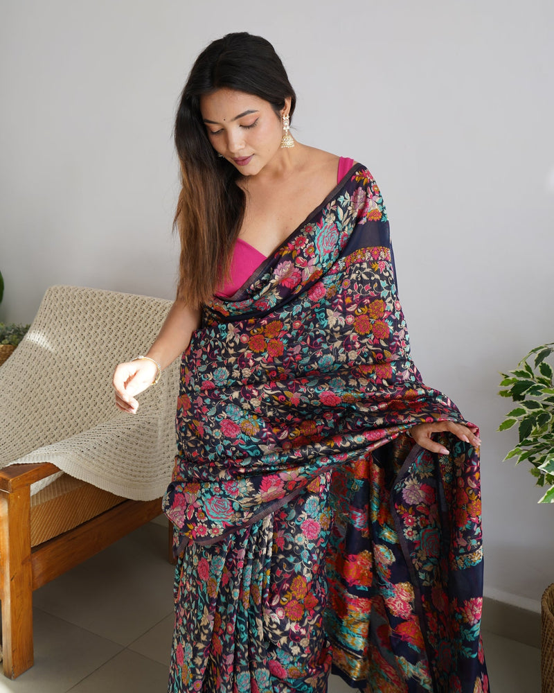 Banarasi Saree with Rich Zari Embroidery & Brocade Black