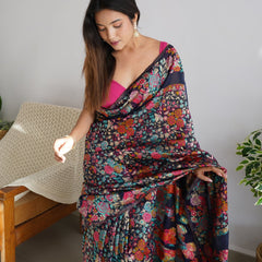 Banarasi Saree with Rich Zari Embroidery & Brocade Black