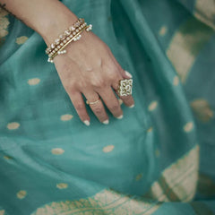 Elegant Banarasi Silk Saree with Gold Zari Embellishments Sky Blue