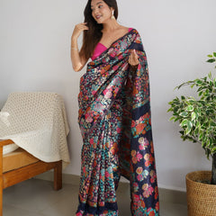 Banarasi Saree with Rich Zari Embroidery & Brocade Black