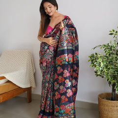 Banarasi Saree with Rich Zari Embroidery & Brocade Black