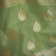 Elegant Banarasi Silk Saree with Gold Zari Embellishments Pista Green