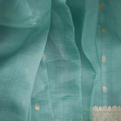 Elegant Banarasi Silk Saree with Gold Zari Embellishments Sky Blue