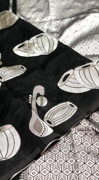 Latest Designer Lichi Silk Saree with Zari Embroidery