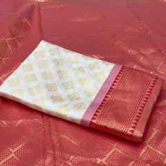 Elegant Wedding Lichi Silk Saree with Zari Woven Design