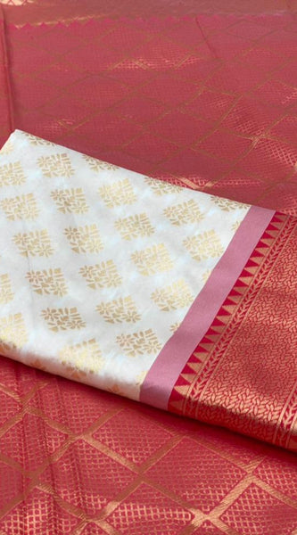 Elegant Wedding Lichi Silk Saree with Zari Woven Design