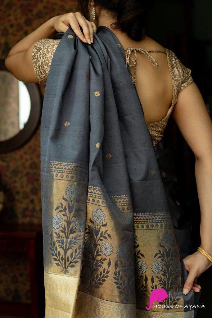 Premium Silk Saree with Lichi Fabric & Zari Border