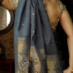 Premium Silk Saree with Lichi Fabric & Zari Border