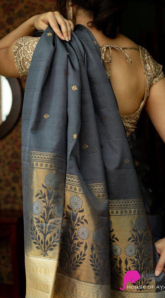 Premium Silk Saree with Lichi Fabric & Zari Border