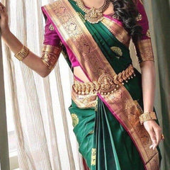 Designer Lichi Silk Saree with Exquisite Zari Detailing