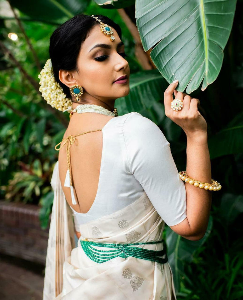 Bridal Special Lichi Silk Saree with Royal Zari