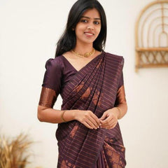 Designer Banarasi Silk Saree for Party & Festive Wine Saree