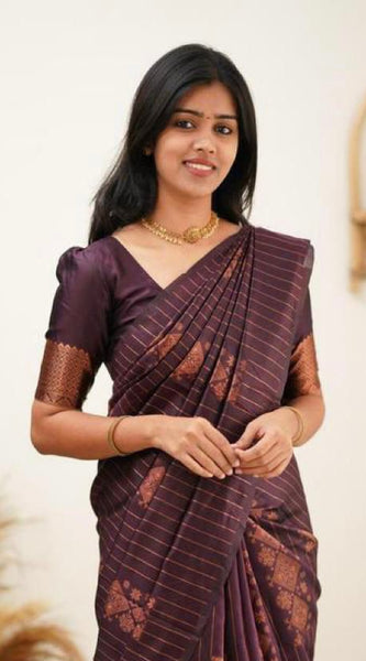 Designer Banarasi Silk Saree for Party & Festive Wine Saree
