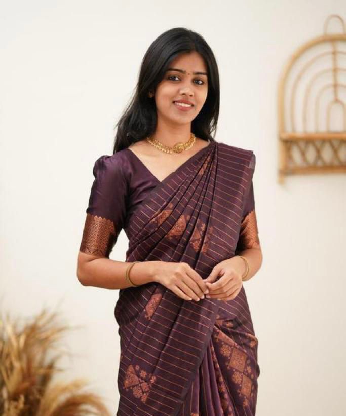 Designer Banarasi Silk Saree for Party & Festive Wine Saree
