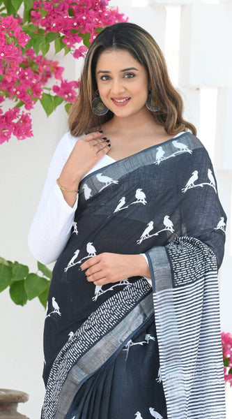 Designer Banarasi Silk Saree with Heavy Brocade Work Black