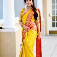 Soft and Elegant Lichi Silk Saree with Classic Zari Work