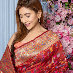 Wedding Special Banarasi Silk Saree with Zari Work Red Saree