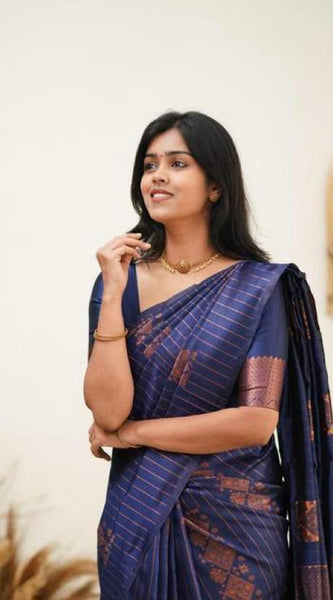 Designer Banarasi Silk Saree for Party & Festive Blue