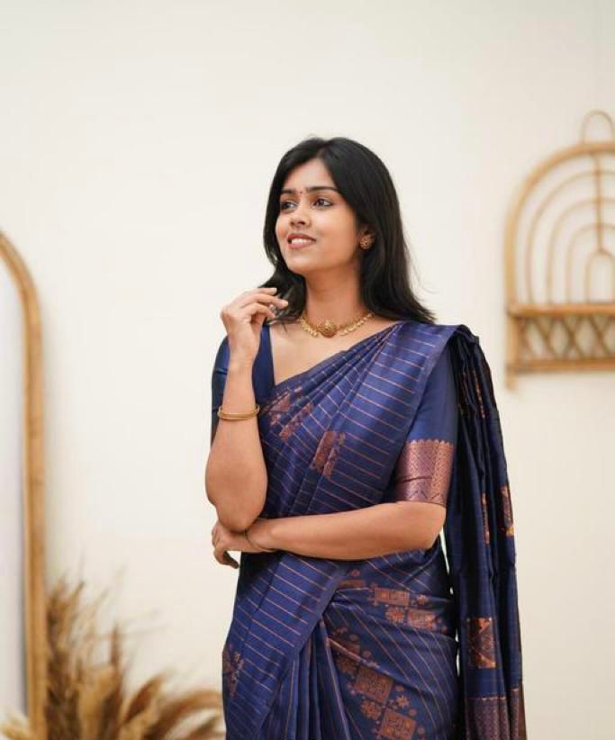 Designer Banarasi Silk Saree for Party & Festive Blue