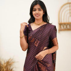 Designer Banarasi Silk Saree for Party & Festive Wine Saree