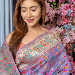 Wedding Special Banarasi Silk Saree with Zari Work Light Blue