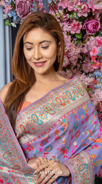 Wedding Special Banarasi Silk Saree with Zari Work Light Blue