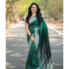 Exquisite Banarasi Silk Saree with Gold Zari Weaving