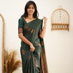 Designer Banarasi Silk Saree for Party & Festive Green