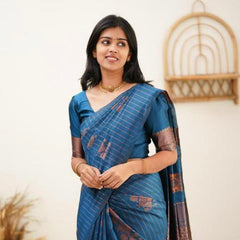 Designer Banarasi Silk Saree for Party & Festive rama Saree