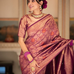Sumptuous Black Soft Silk Saree With Imbrication Blouse Piece
