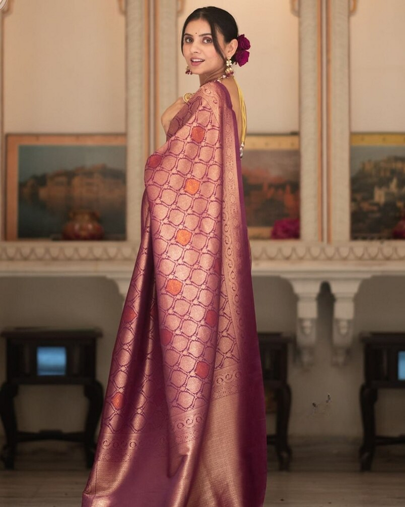 Sumptuous Black Soft Silk Saree With Imbrication Blouse Piece