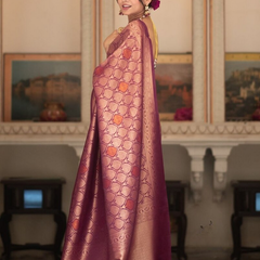 Sumptuous Black Soft Silk Saree With Imbrication Blouse Piece