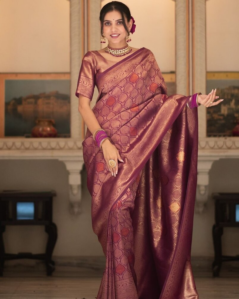 Sumptuous Black Soft Silk Saree With Imbrication Blouse Piece