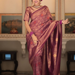 Sumptuous Black Soft Silk Saree With Imbrication Blouse Piece