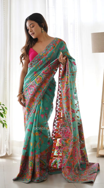 Banarasi Silk Saree Printed– Rich Fabric, Royal Look Rama Saree
