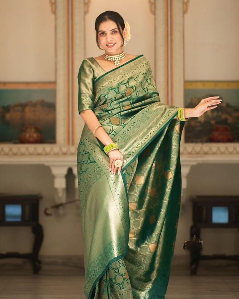Sumptuous Black Soft Silk Saree With Imbrication Blouse Piece