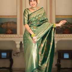 Sumptuous Black Soft Silk Saree With Imbrication Blouse Piece