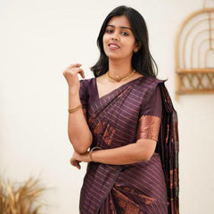 Designer Banarasi Silk Saree for Party & Festive Wine Saree
